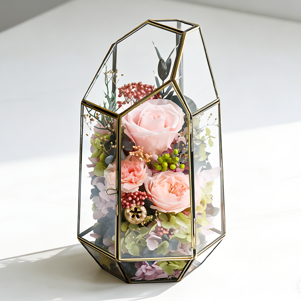 Rose in Glass Vase ｜Roselumi