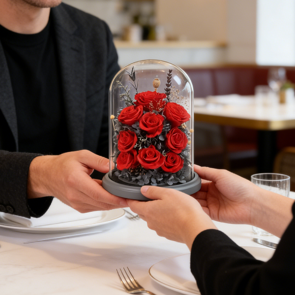 Red Rose in Crystal Gift Box | Roselumi