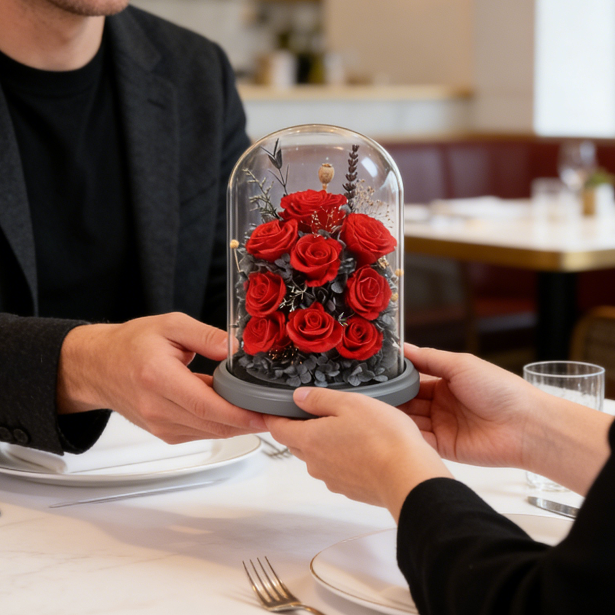 Red Rose in Crystal Gift Box | Roselumi